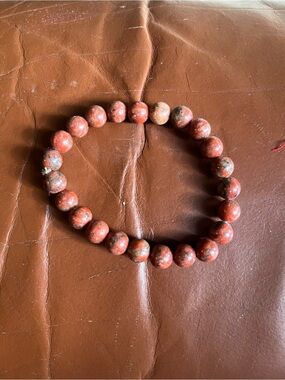 Red Jasper Beaded Stretch Bracelet - Women Jewelry